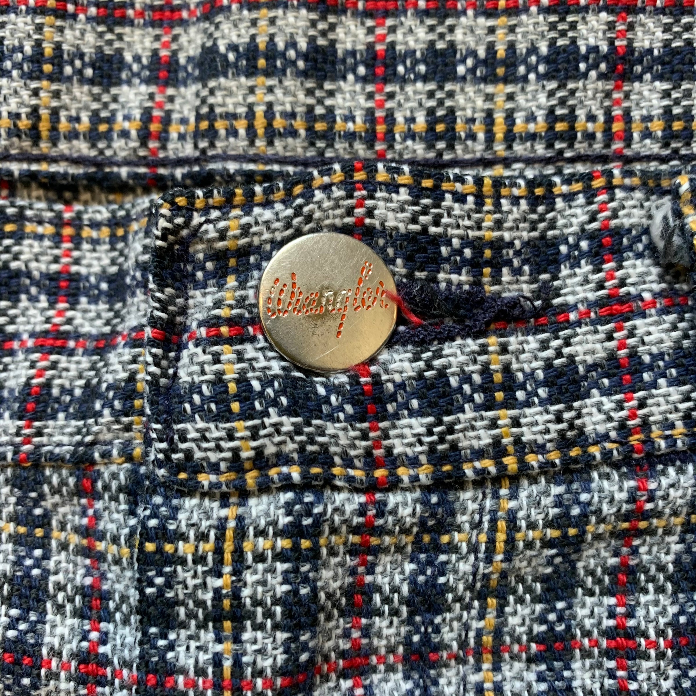 1960's/70's Wrangler Cotton Plaid Flared Trousers 33" x 31"