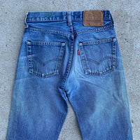 1980's Faded Light Wash Levi's 501 Redline Selvedge Denim Jeans 26" x 31.5"