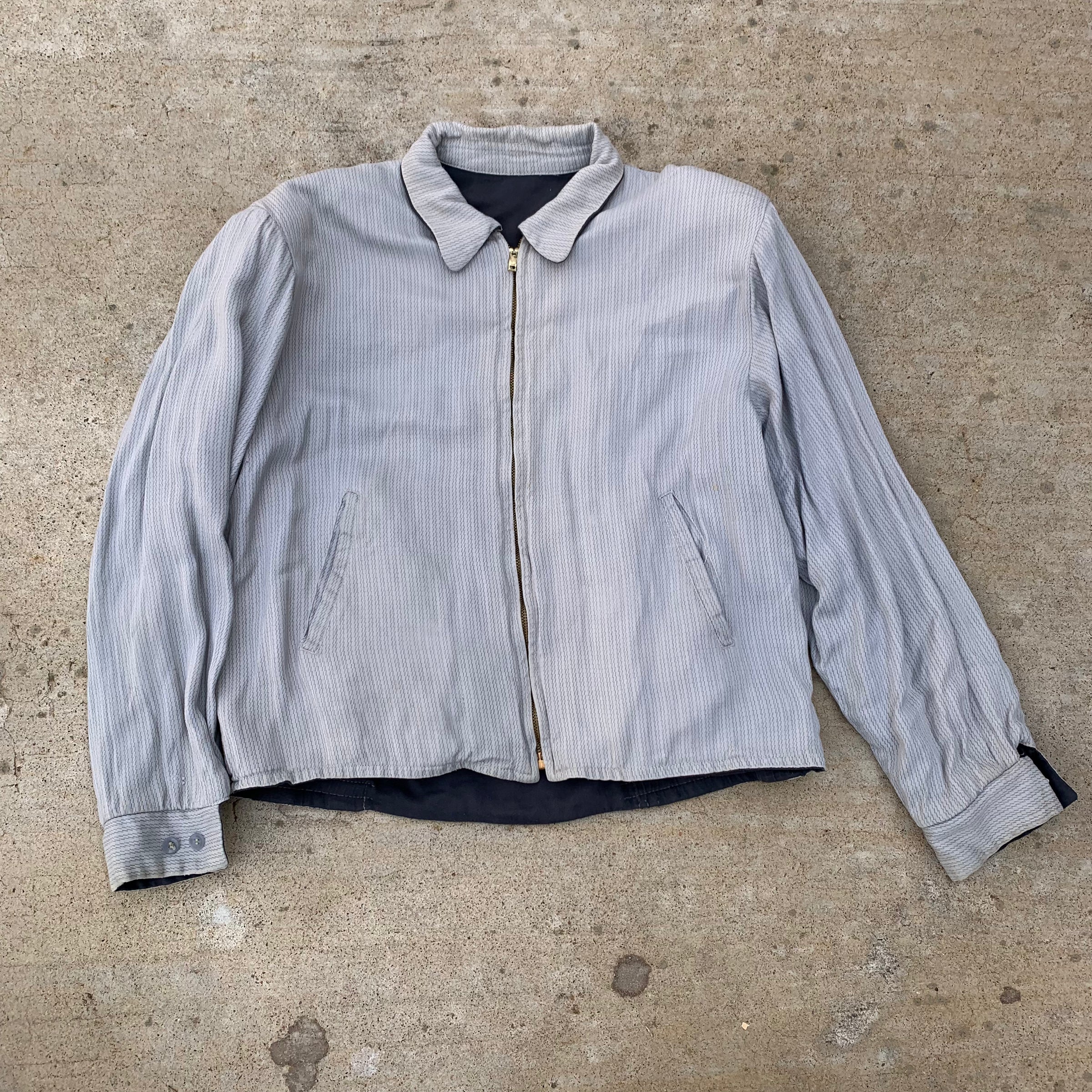 1950’s Grey Reversible Gabardine Ricky Jacket Medium