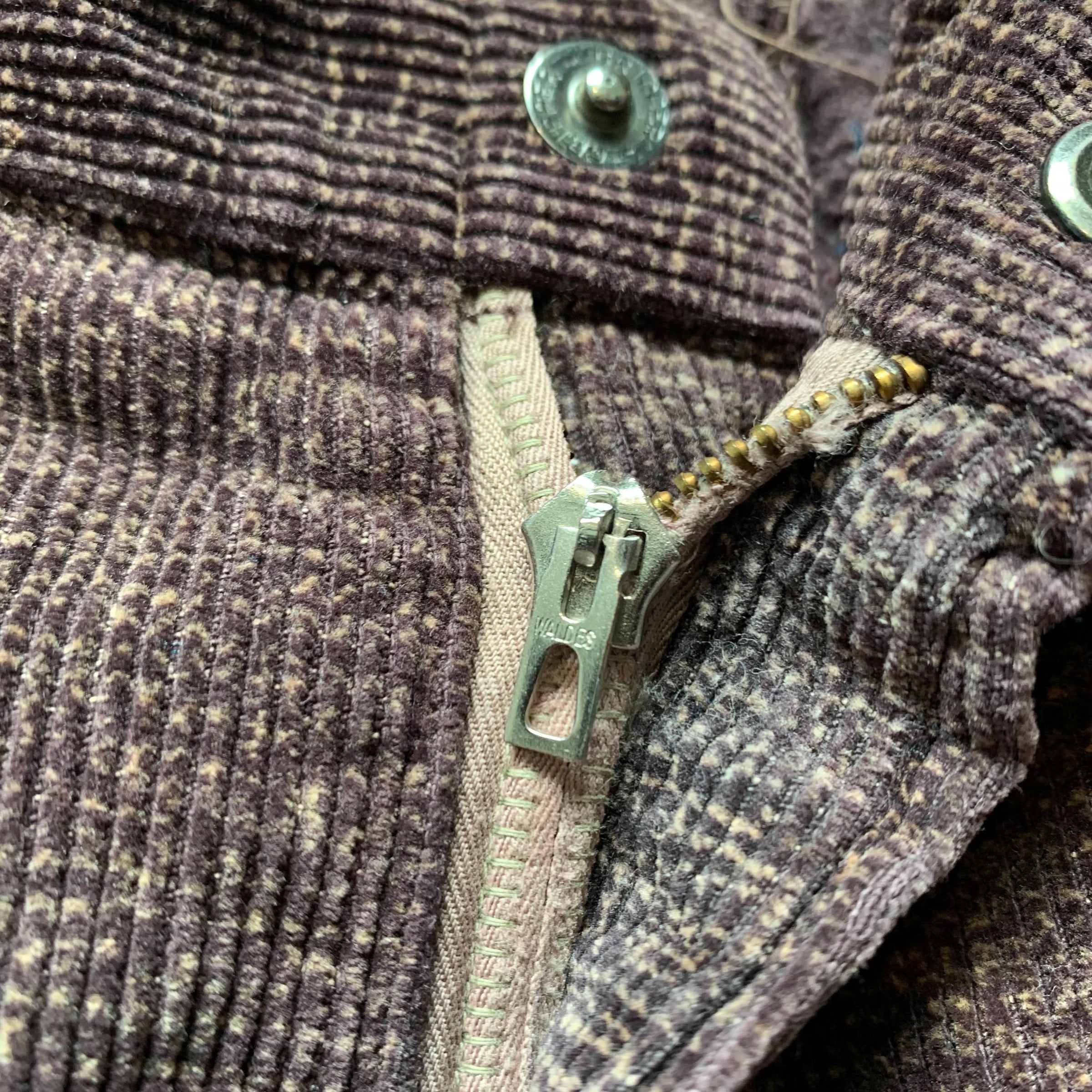 1930's/40's Cone Fabric Textured Brown Corduroy Pants 31" x 28"
