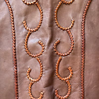 1960's/70's Handmade Tooled Leather Western Jacket XS/S