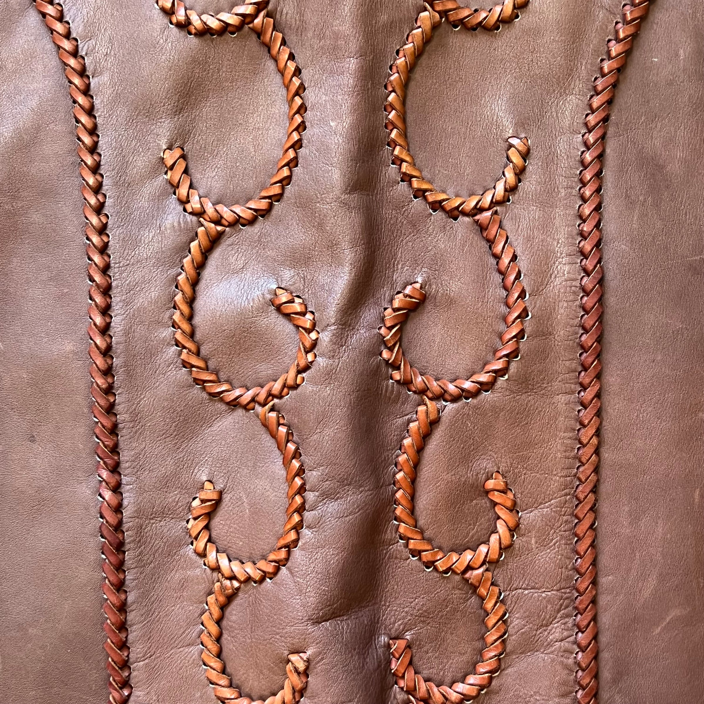 1960's/70's Handmade Tooled Leather Western Jacket XS/S