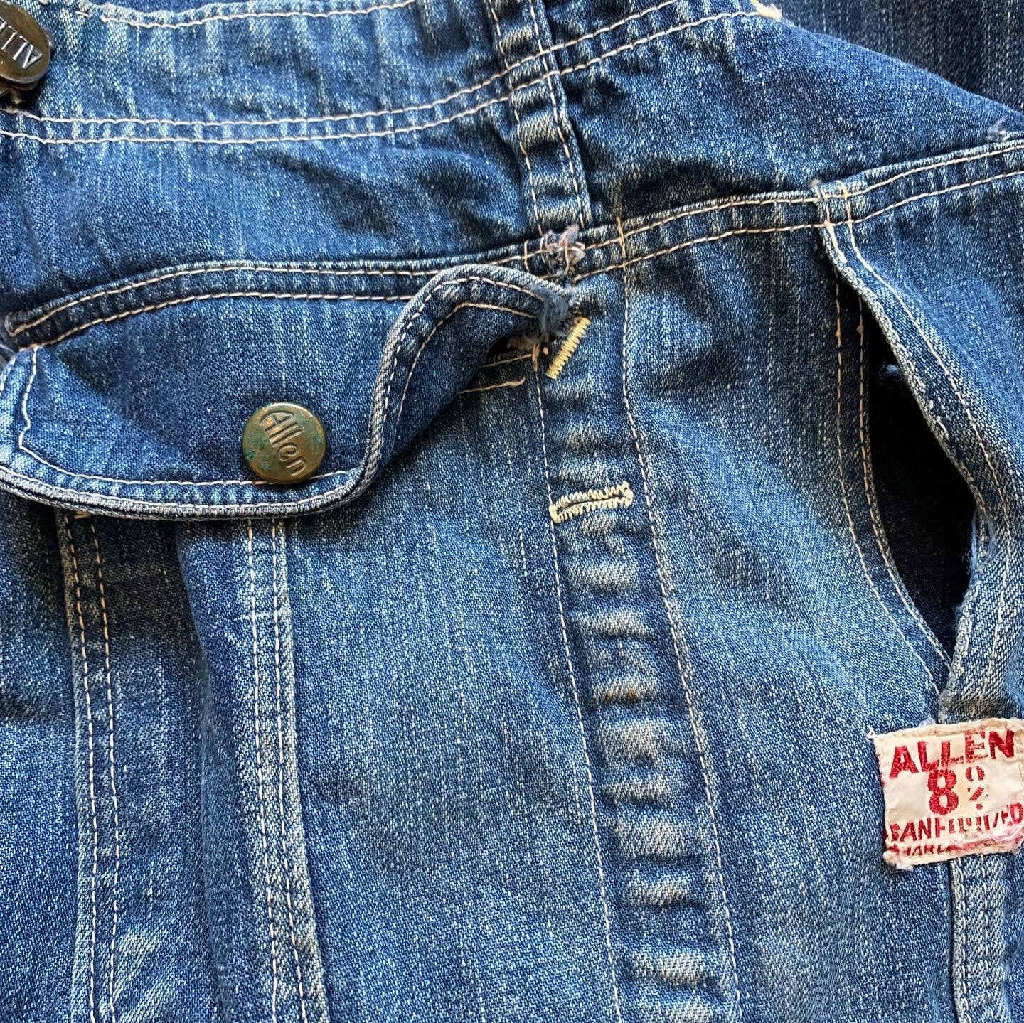 1940's/50's Allen 8oz Sanforized Denim Overalls 37" x 30"