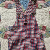 1960's Big Smith Red/Blue Gingham Plaid Overalls 30" x 28.5"