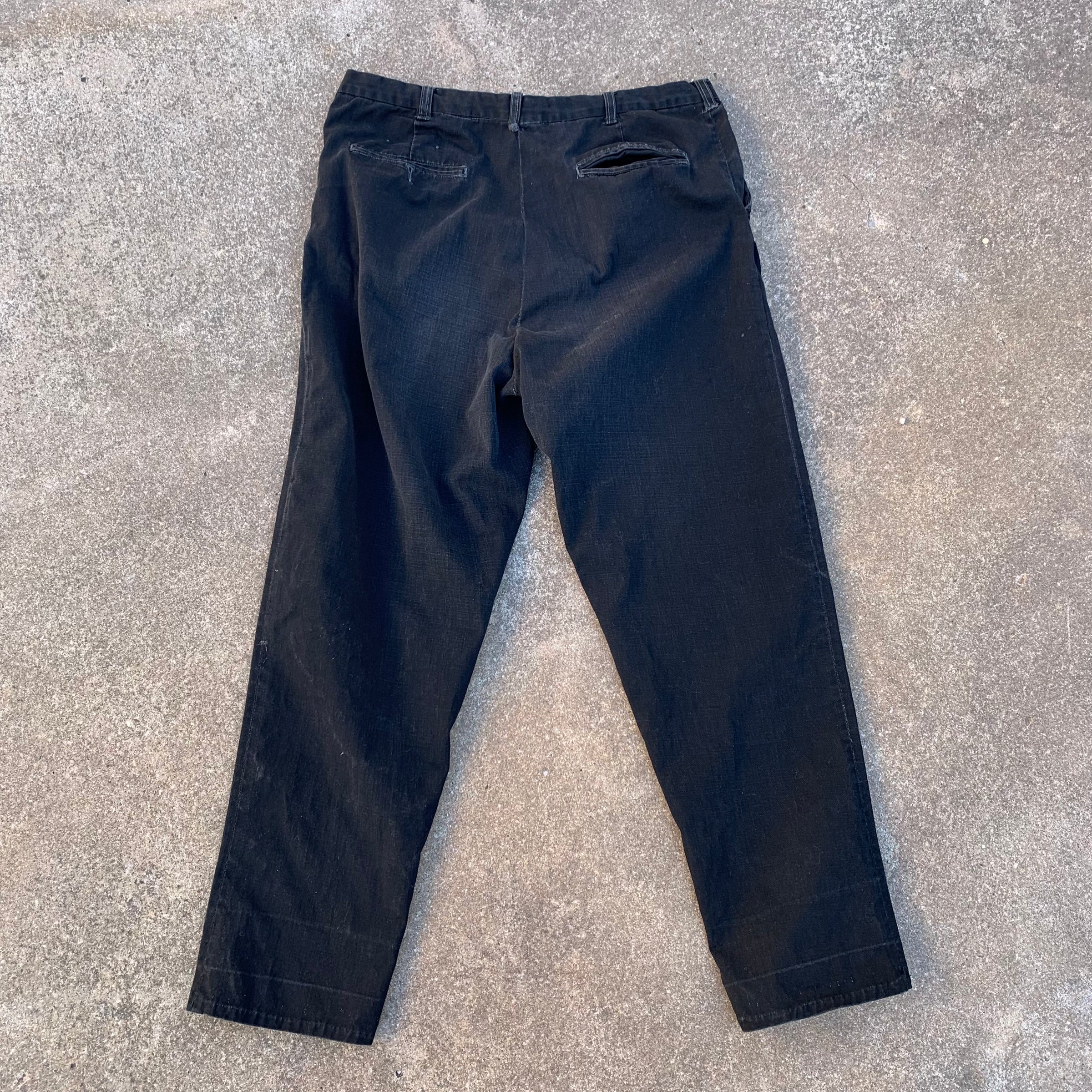 1940’s/50’s Overdyed Black Work Pants 35” x 28”