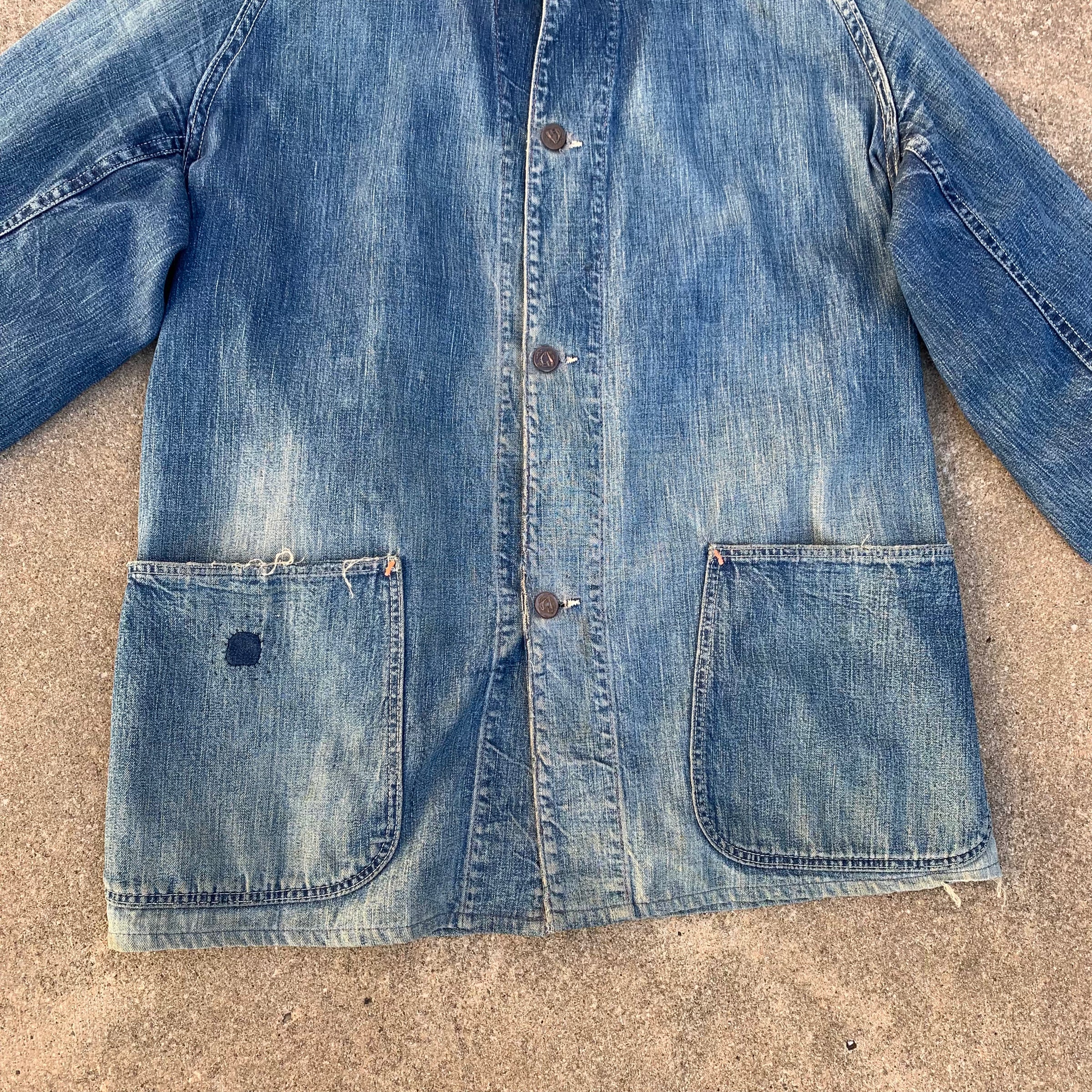 1930’s Two Pocket Raglan Denim Chore Coat