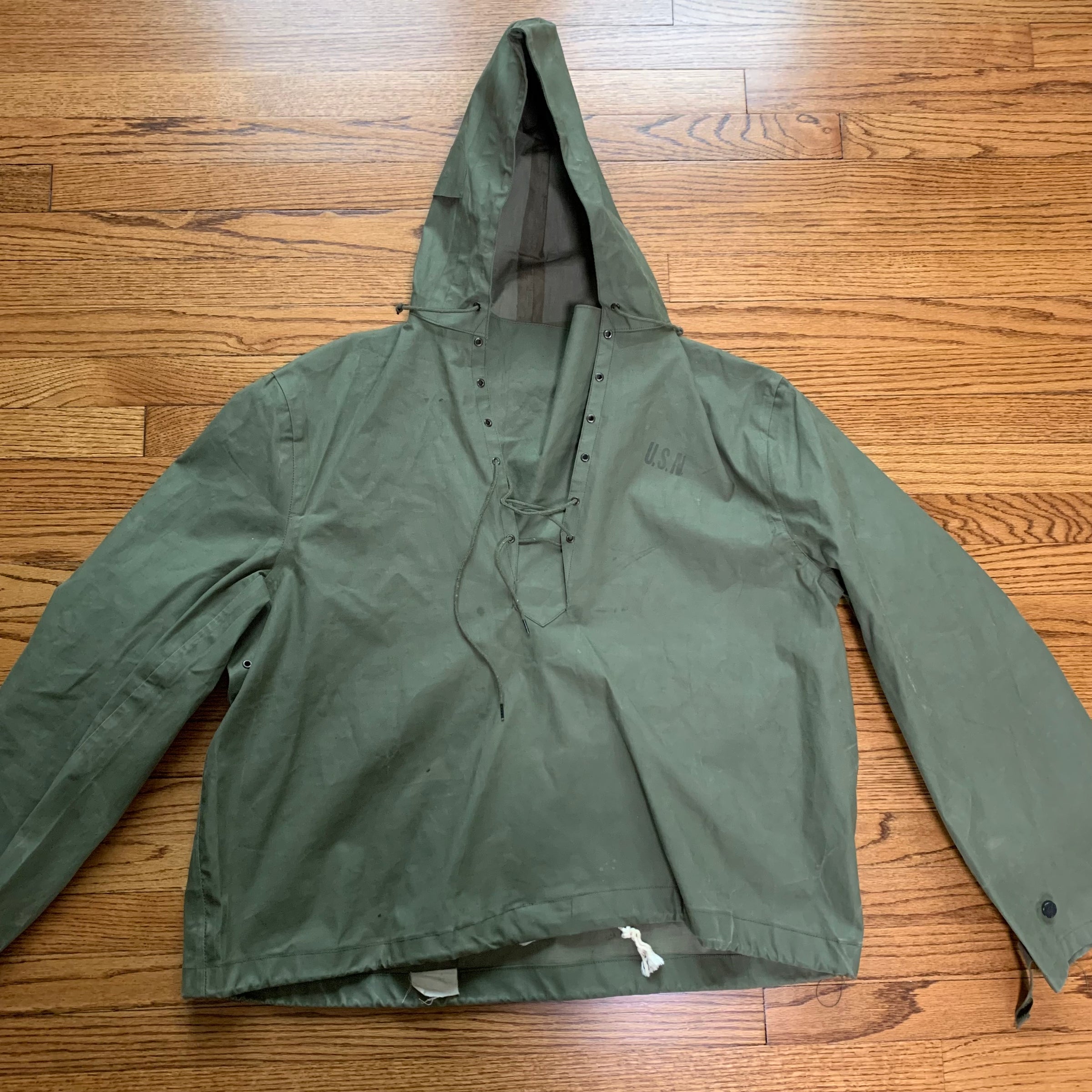 1940’s WWII USN N-2 Rain Parka Jacket Large