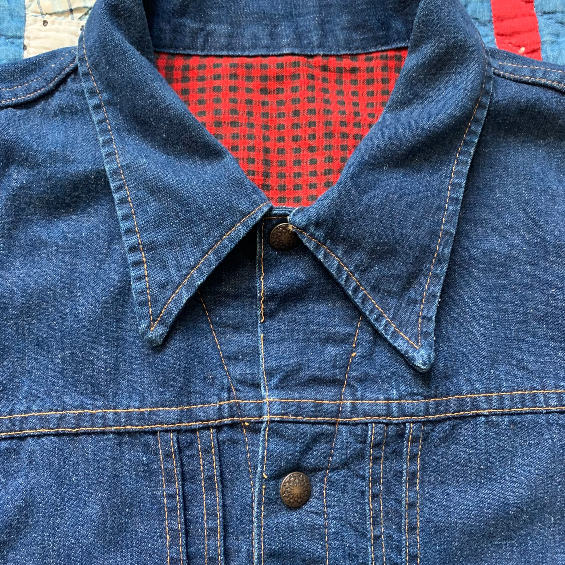 1950's/60's Pleated Blanket Lined Denim Jacket M/L