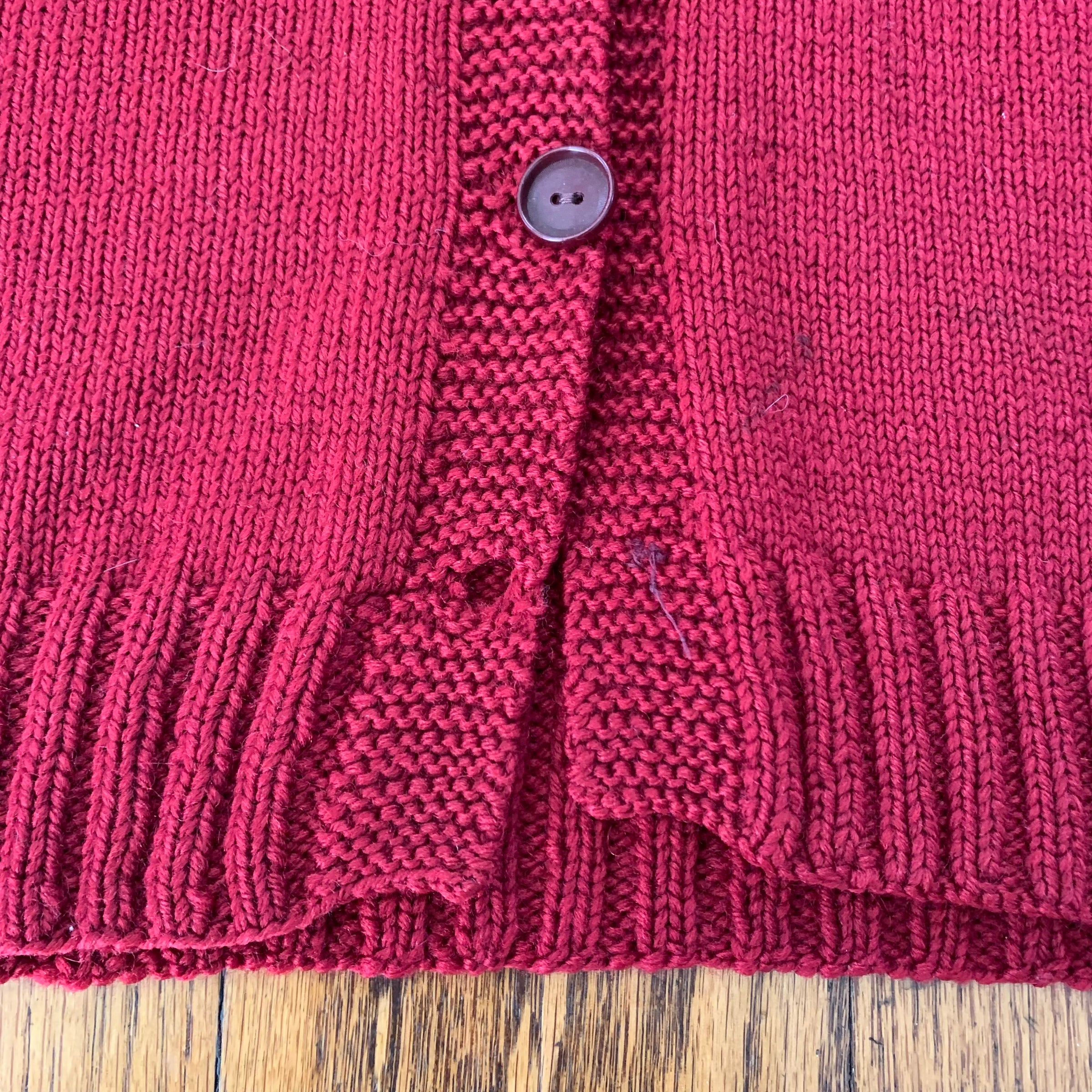 1950’s/60’s Burgundy Button Up Sweater Small