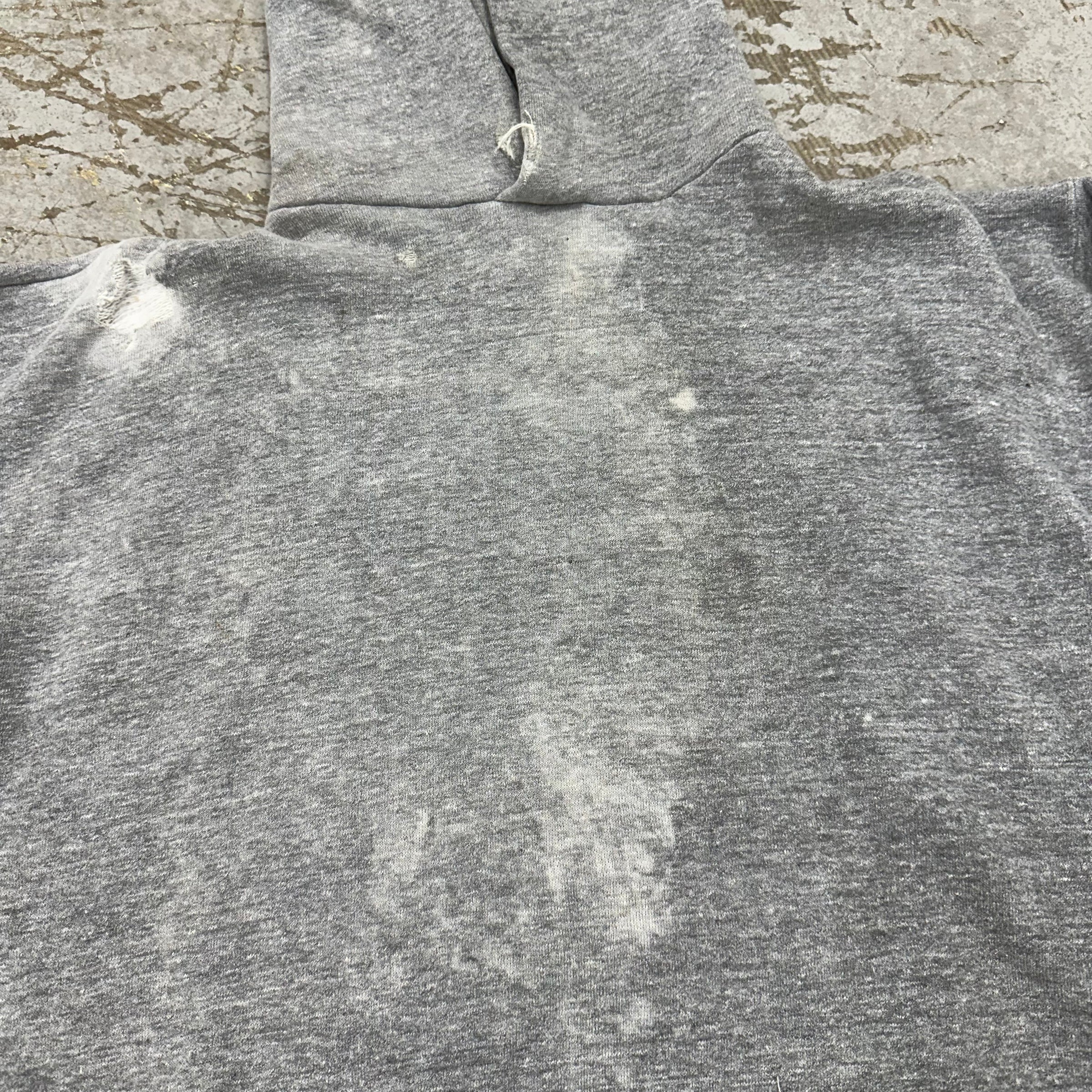 1960’s/70’s Russell Athletic Thrashed Grey Hooded Sweatshirt XL