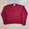 1960’s Donmoor Burgundy Shaggy V-Neck Sweater Small