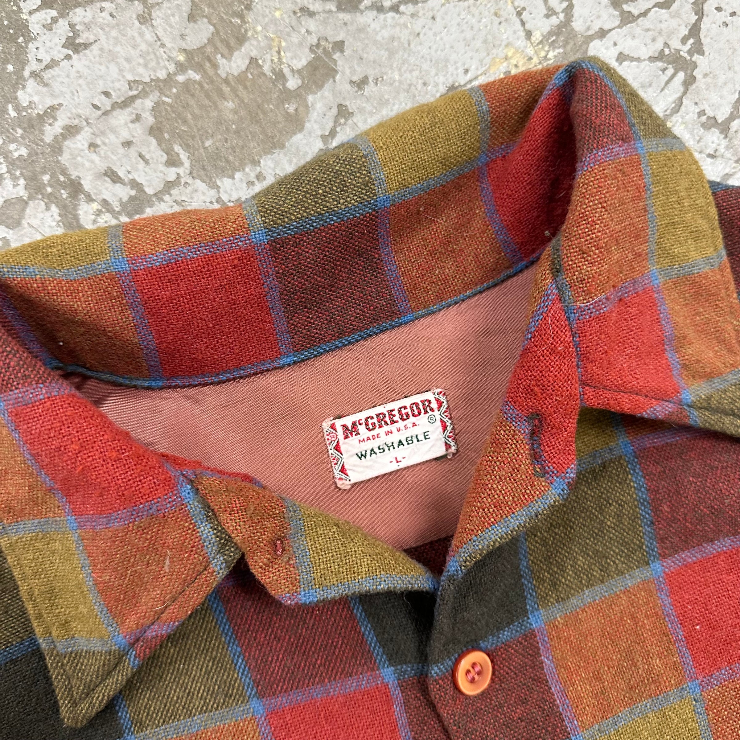 1960’s/70’s McGregor Wool Plaid Shirt Large
