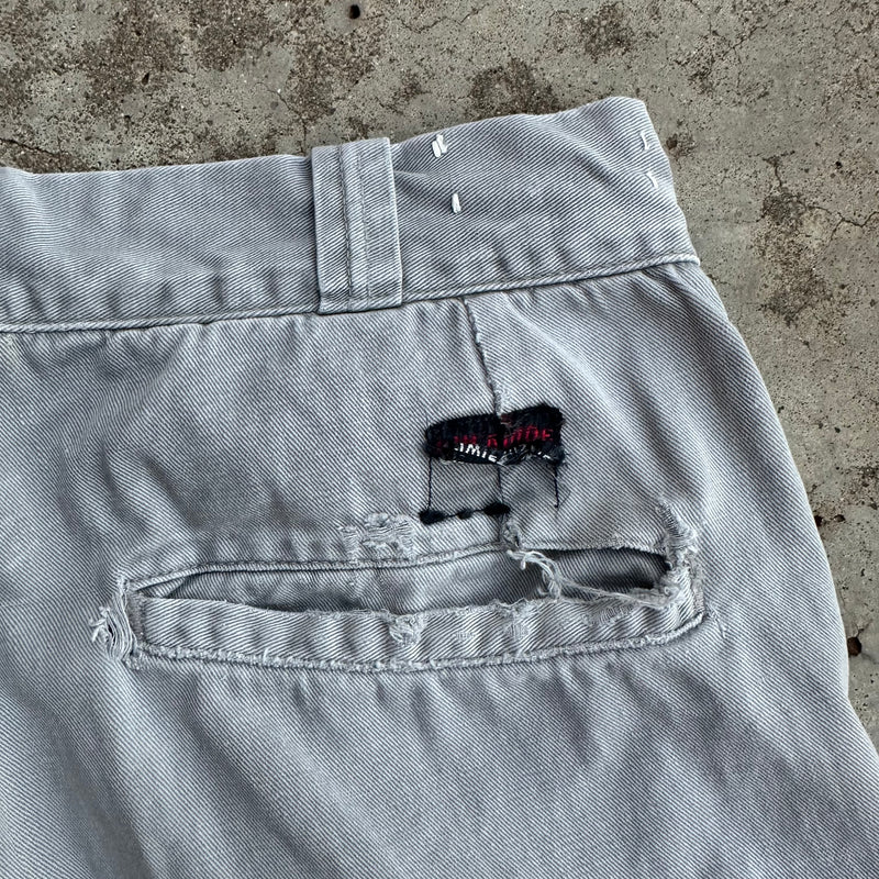 1950’s Anthony’s Buckhide Grey Sailcloth Cotton Work Pants 30” Waist