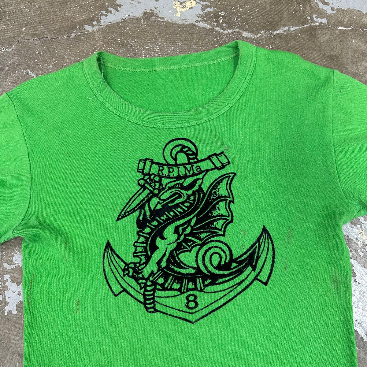 1960’s/70’s French 8th Marine Parachute Regiment Flock Print T-Shirt Small