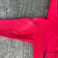 1970’s Faded Red Cotton Zip Up Hooded Sweatshirt Small