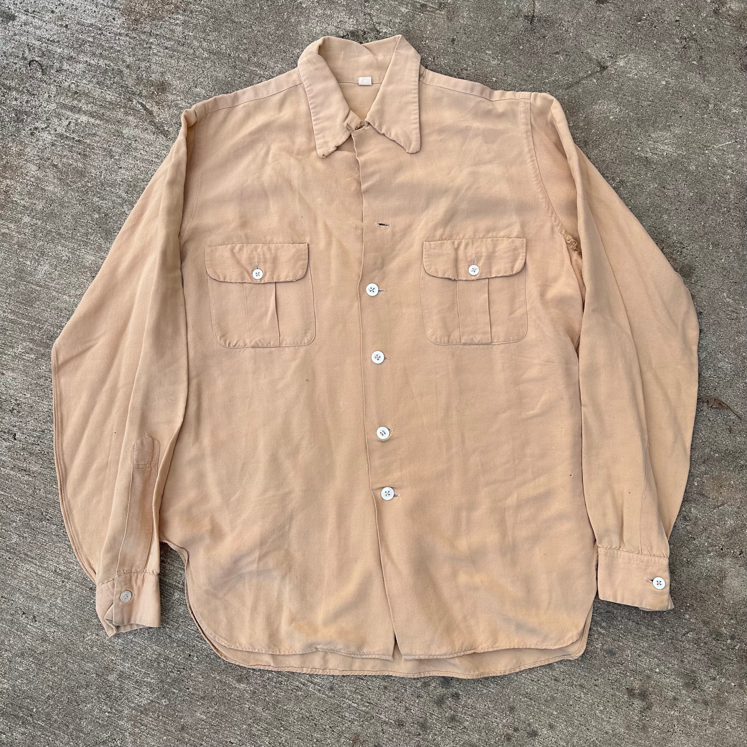 1950’s/60’s Gabardine Loop Collar Shirt 22” Chest