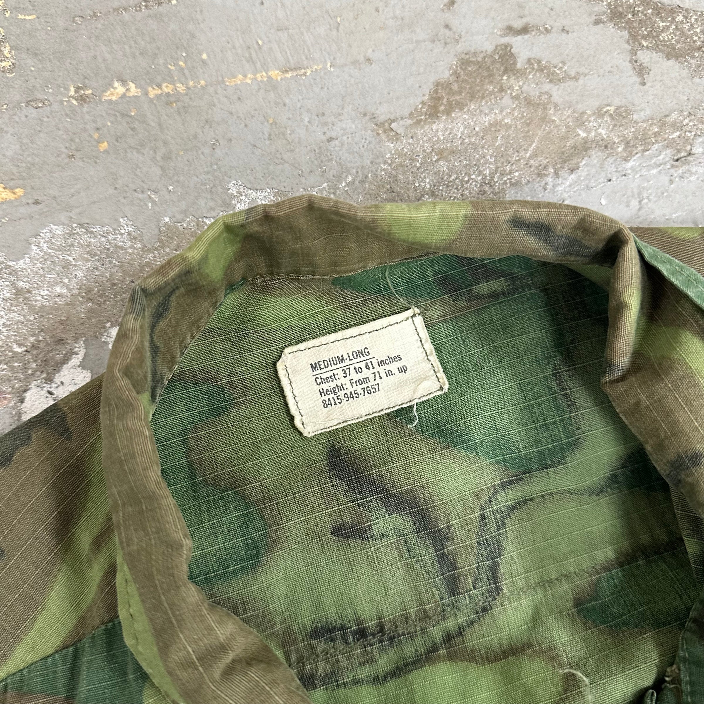 1960’s Vietnam War ERDL Camo Ripstop Jungle Jacket Medium Long
