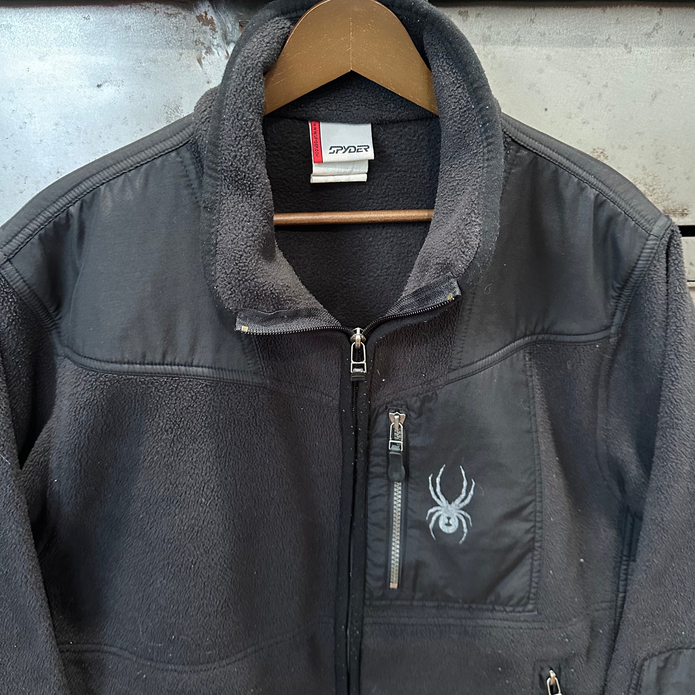 1990’s/Y2K Spyder Black Fleece Jacket Medium