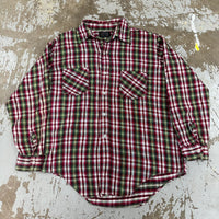 1970’s JC Penney’s Plaid Cotton Flannel Shirt Large