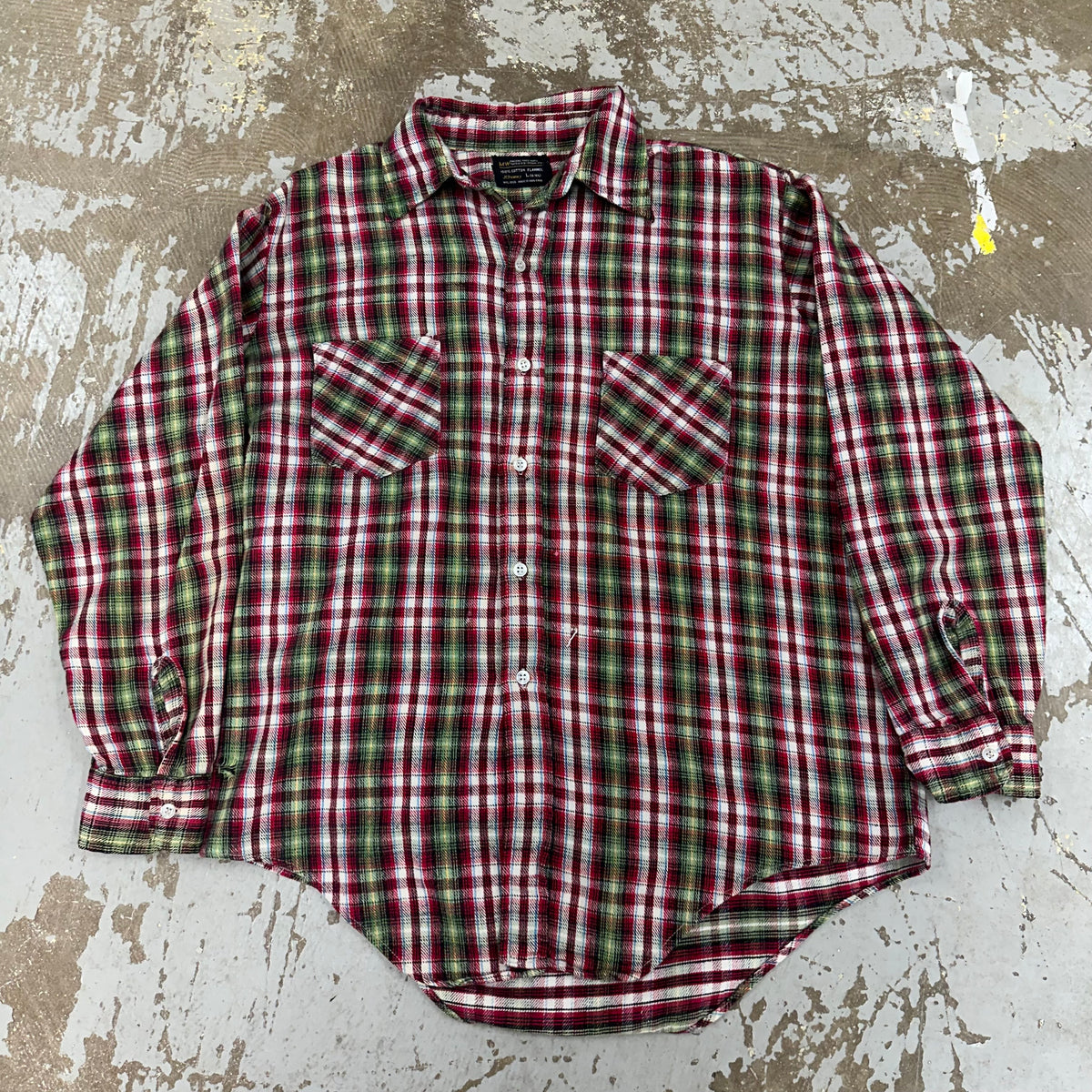 1970’s JC Penney’s Plaid Cotton Flannel Shirt Large