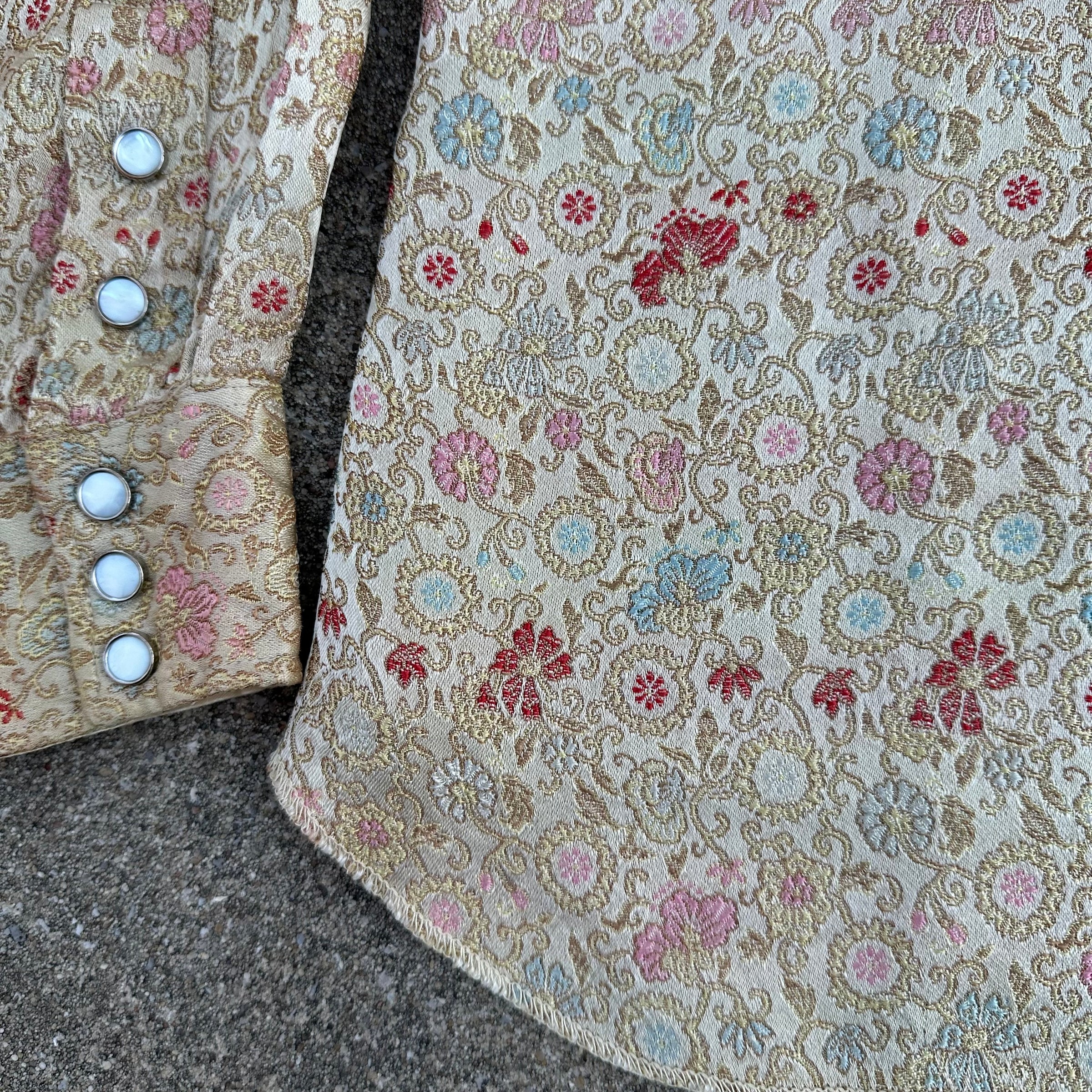 1950’s Tem-Tex Jacquard Brocade Satin Western Shirt