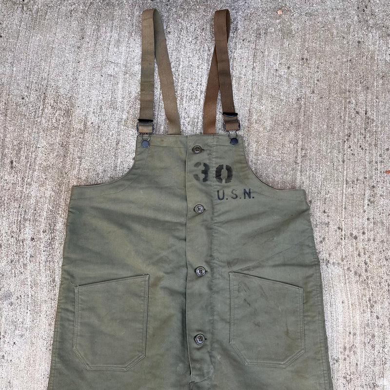 1940’s WWII Late War USN N-1 Deck Overalls Size Large