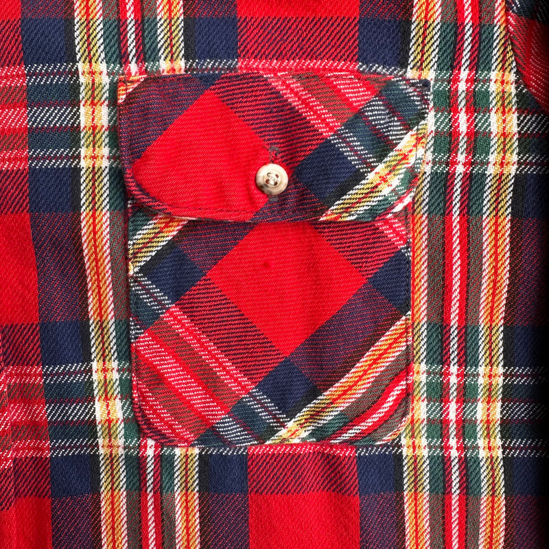 1980’s Five Brothers Plaid Cotton Flannel Shirt Large