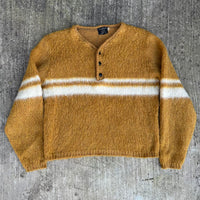 1960’s Henley Style Mohair Blend Cardigan Medium