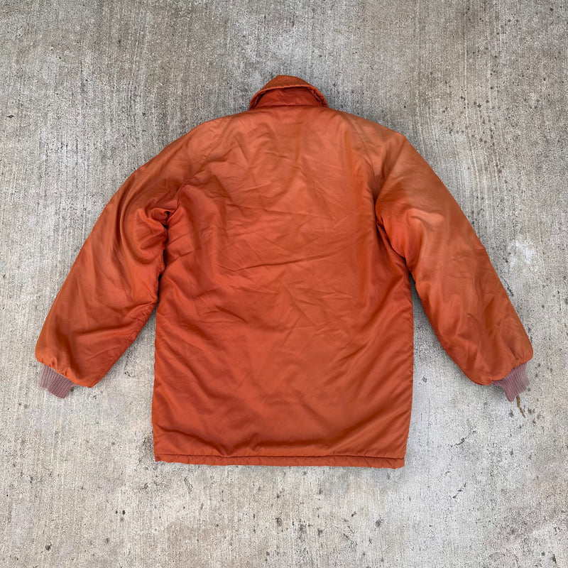 1970’s Sun Faded Orange Down Puffer Jacket Medium