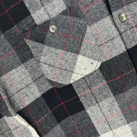 1960’s Wool O’ The West Black/Grey Plaid Loop Collar Shirt XL