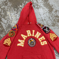 1980’s Champion Patched Marines Hooded Sweatshirt Medium