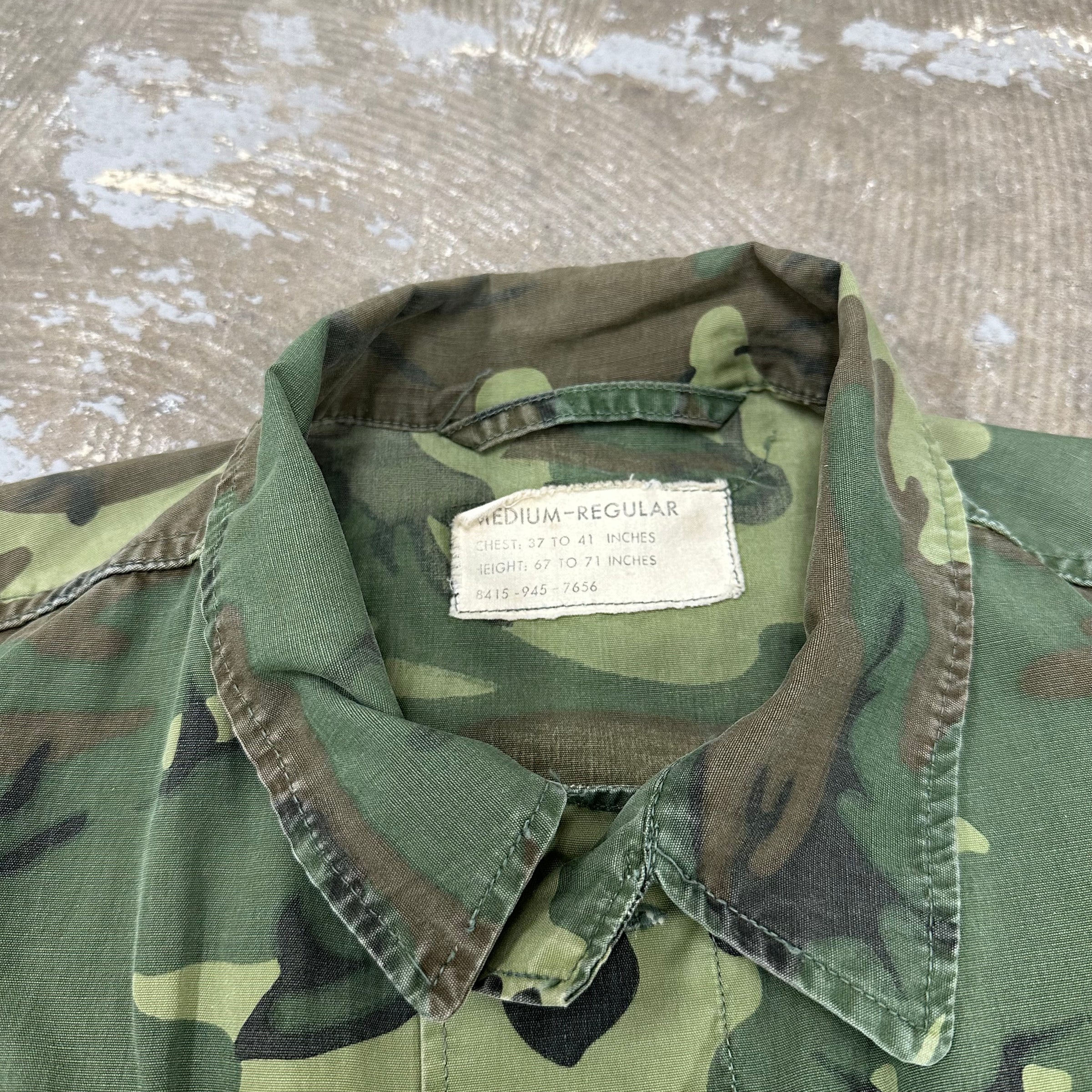 1960’s Vietnam War ERDL Camo Poplin Jungle Jacket Medium Regular