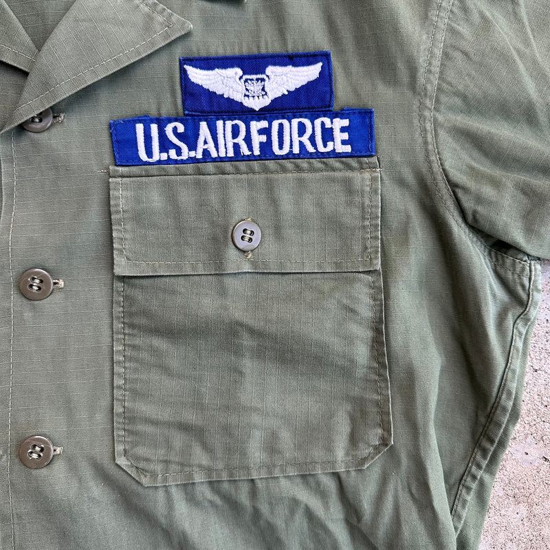1960’s USAF Tailor Made Ripstop Fatigue Shirt 22.5” Chest