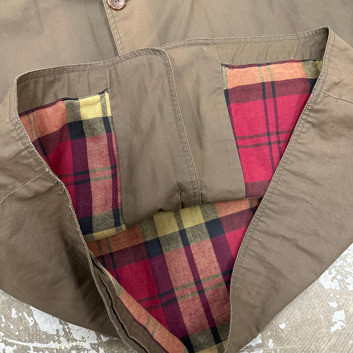 1990’s J Crew Plaid Lined Cotton Barn Coat Large