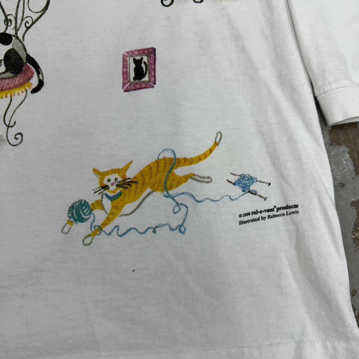 1990’s Relevant Products Home is Where The Cat Is Turtleneck Long Sleeve T-Shirt Large