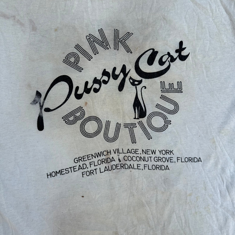 1980’s Beat Me Bite Me Pink Pussycat Boutique BDSM T-Shirt Small