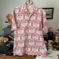 1960’s/70’s Budweiser All Over Print Loop Collar Short Sleeve Shirt