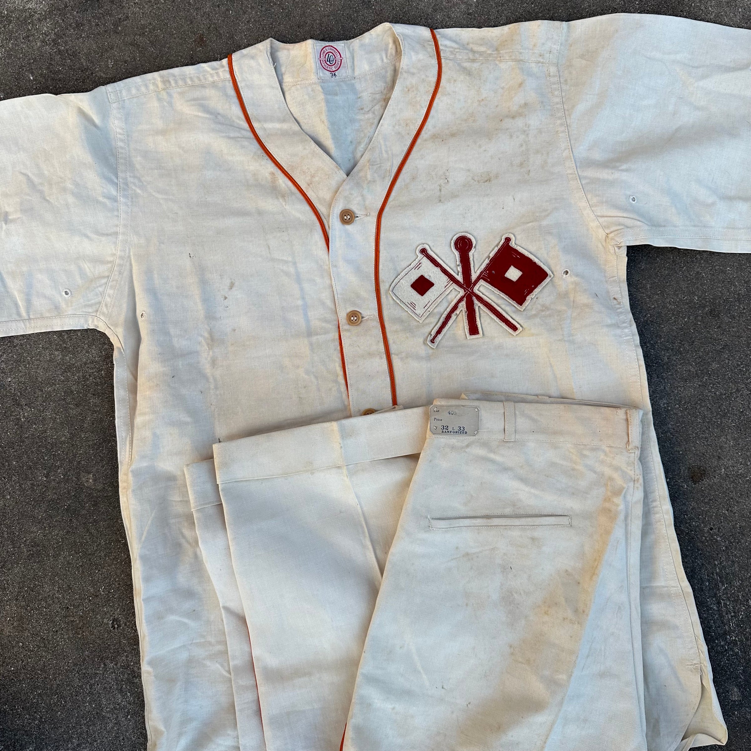 1930’s/40’s US Signal Corps Cotton Military Baseball Uniform