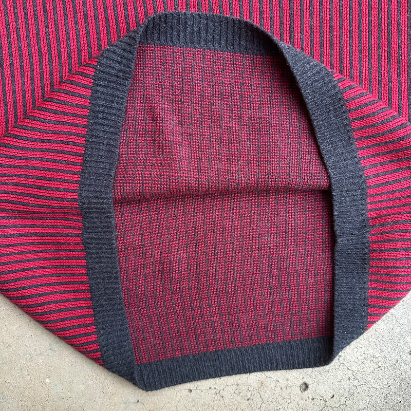 1970’s/80’s Cotton Striped V Neck Sweater XL