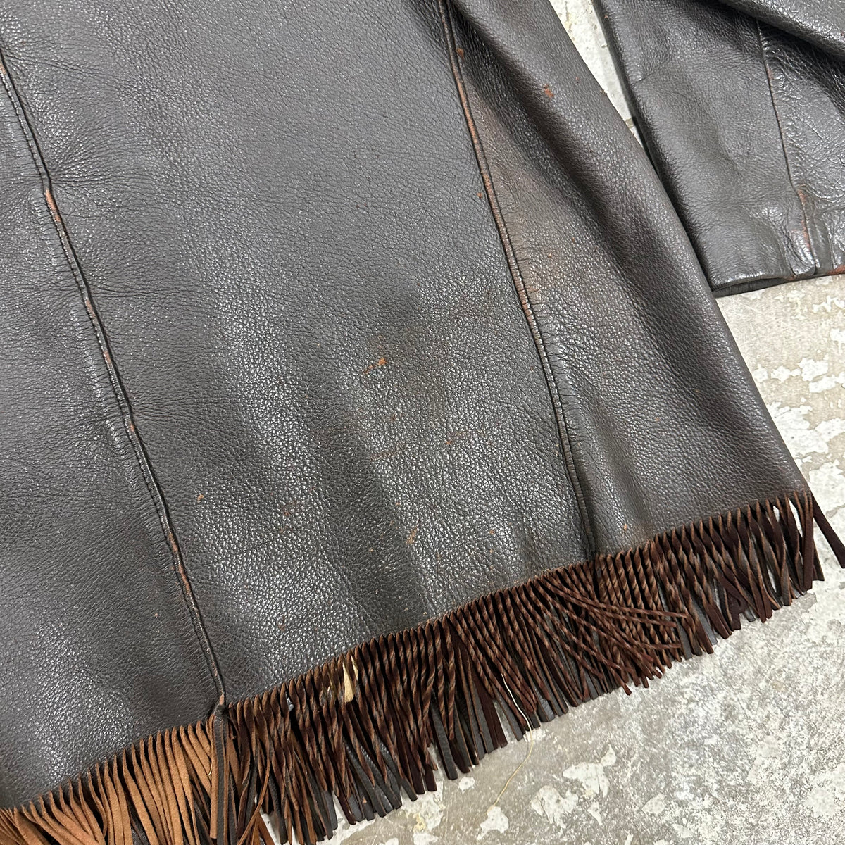1950’s/60’s Midwestern Sport Togs Contrast Stitch Deerskin Leather Jacket Size 42