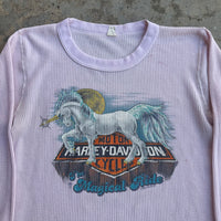 1980’s Harley Davidson Unicorn Thermal Longsleeve Shirt Small