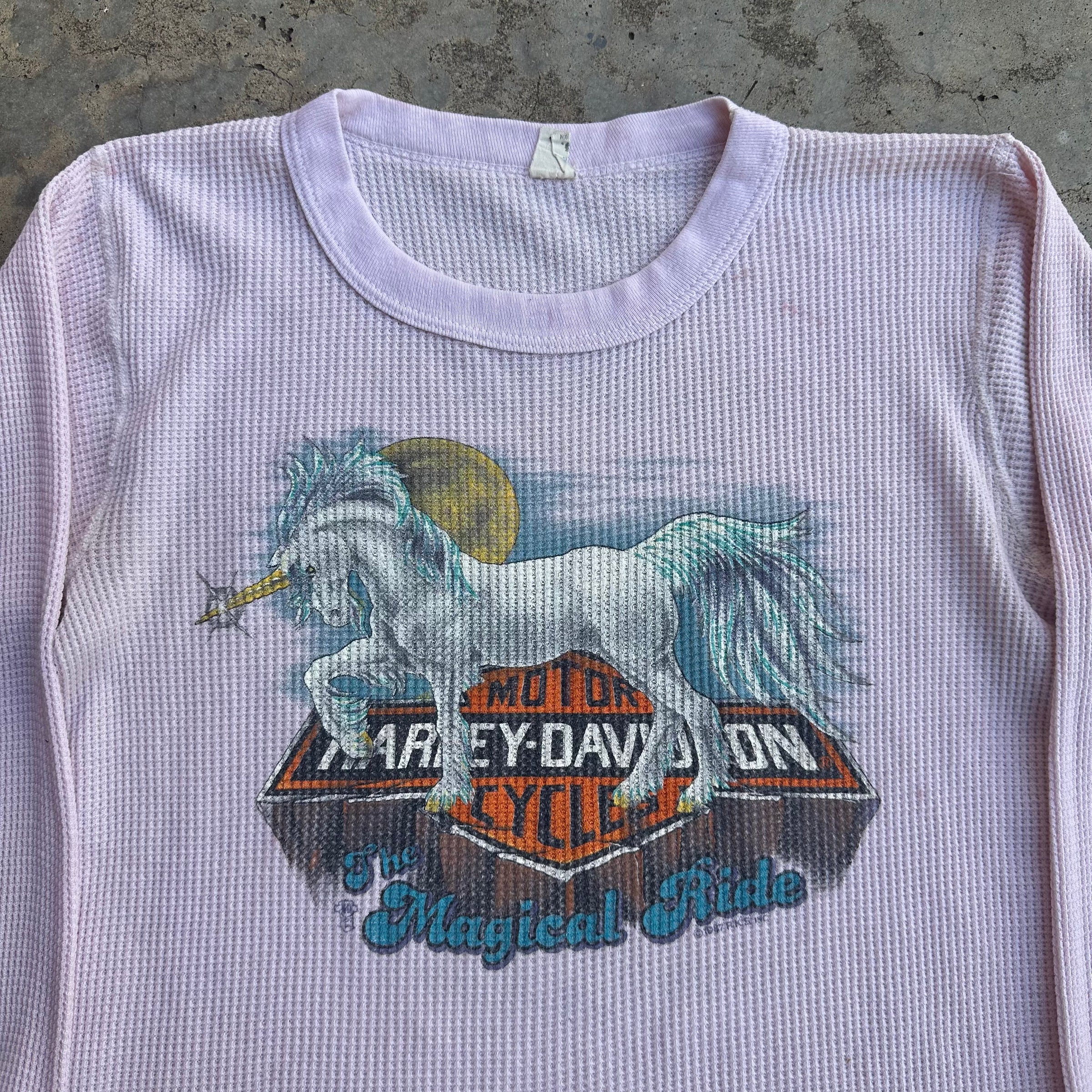 1980’s Harley Davidson Unicorn Thermal Longsleeve Shirt Small