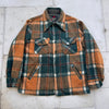 1970’s Sears Brushed Wool Blend Plaid CPO Shirt Jacket Medium