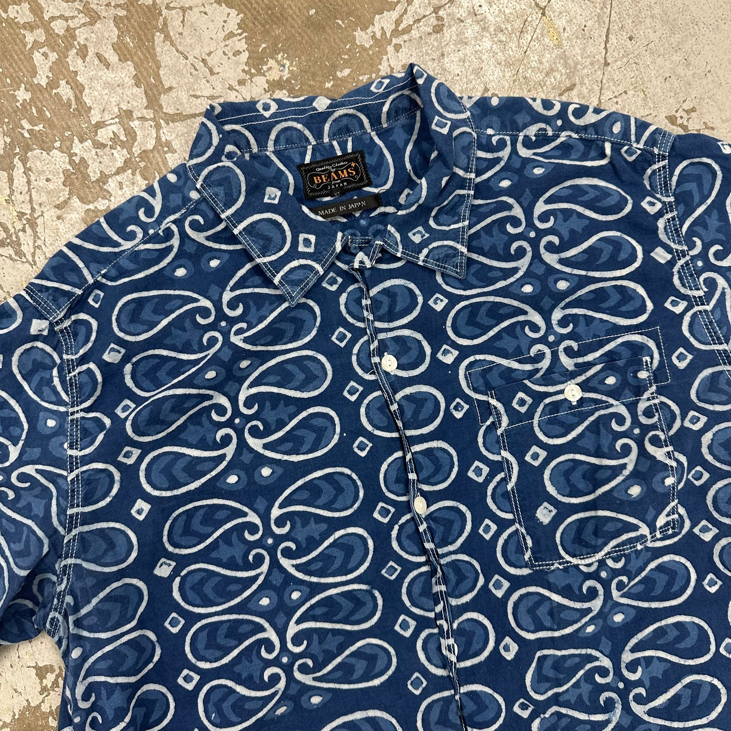 Beams Japan Indigo Dyed Cabana Style Shirt XL