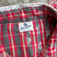 1950’s Thrashed Blue Bell Wrangler Cotton Flannel Shirt Large