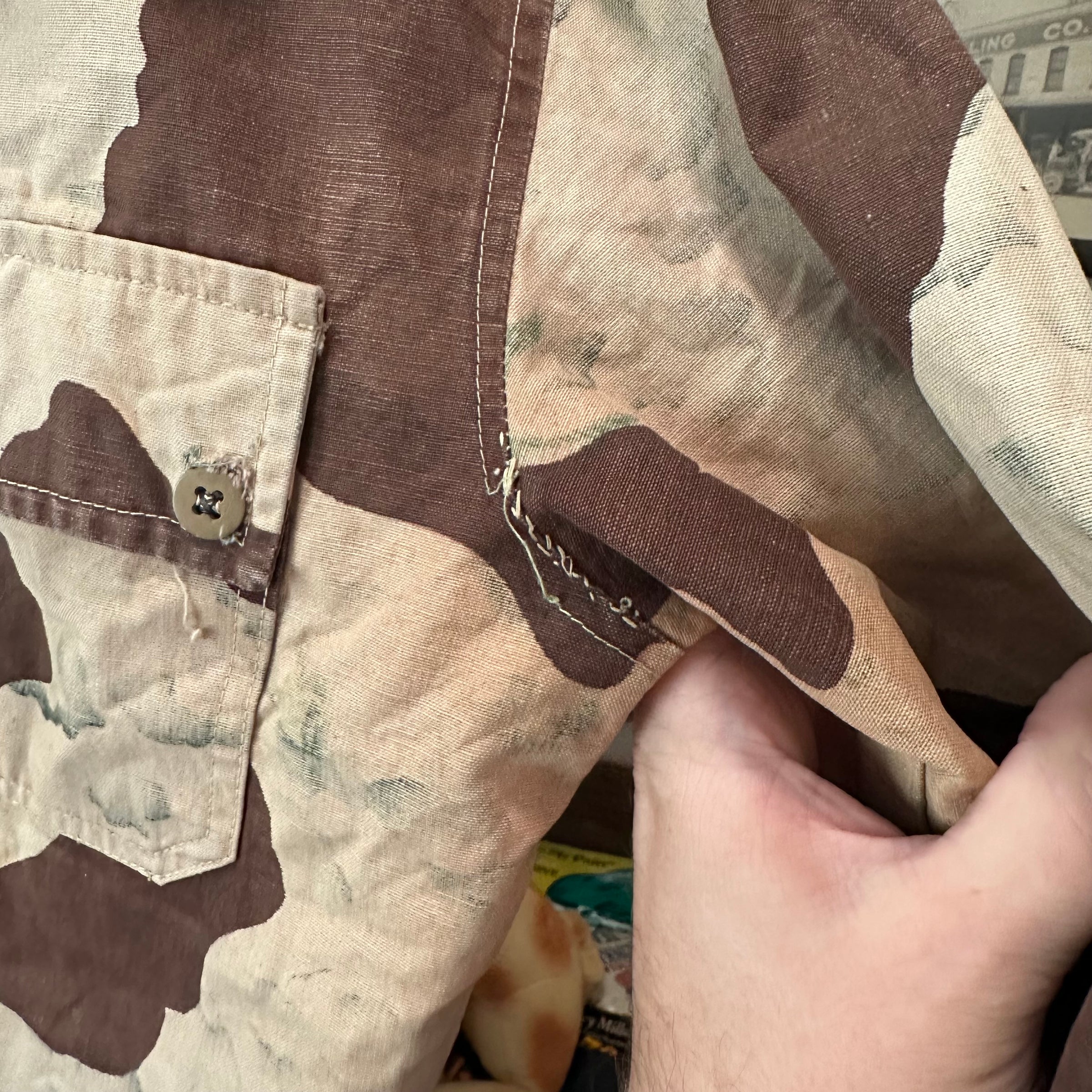1960’s/70’s Egyptian Military Rocks/Sand Camo Shirt