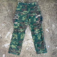 1970’s Multi-Tone “Clown” Camo ERDL/Woodland RDF Jungle Pants Medium Long
