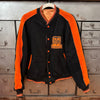 1950’s Patched Reversible Orange and Black Varsity Jacket 25” Chest