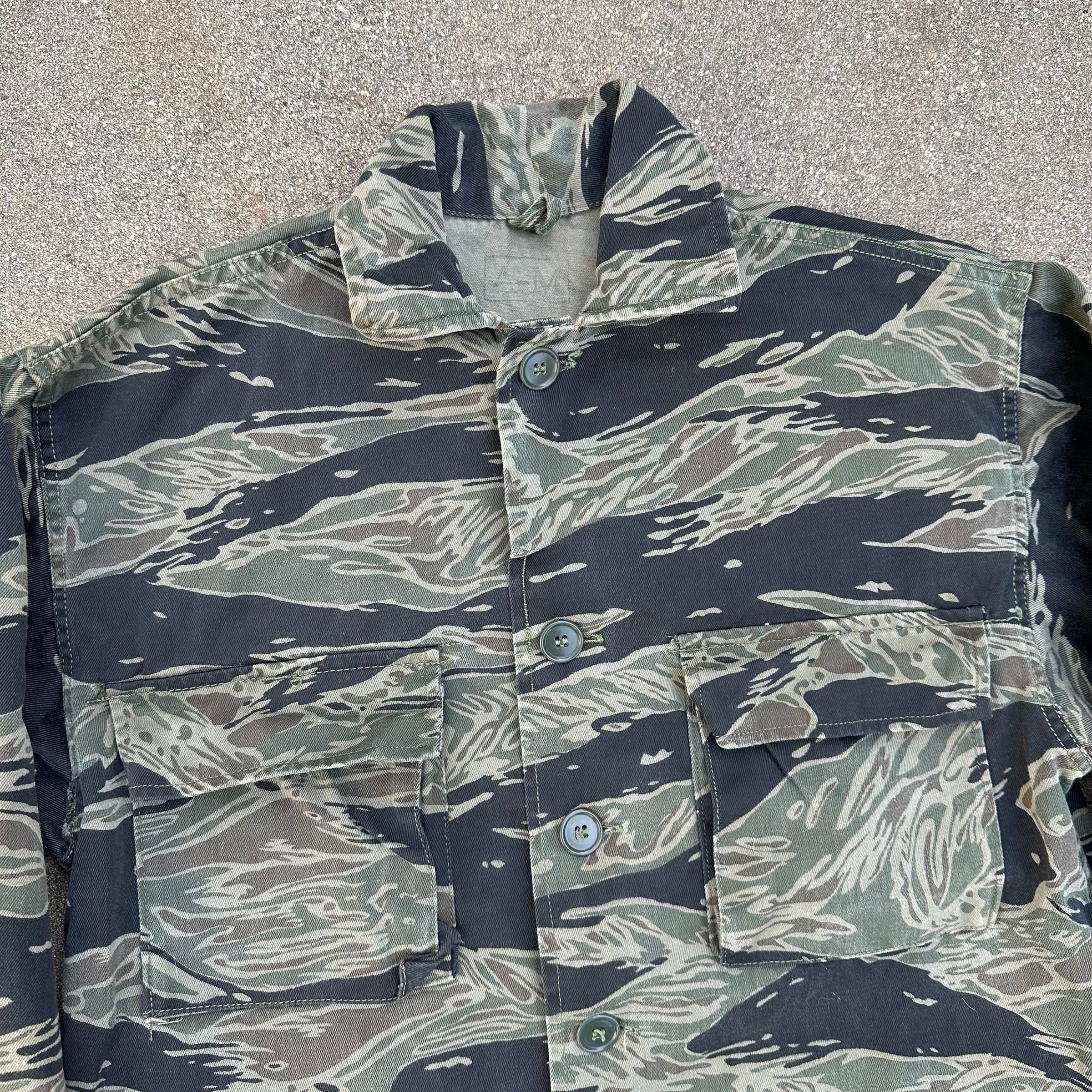 1960’s Vietnam War Silver Tiger Stripe Shirt Size A-M