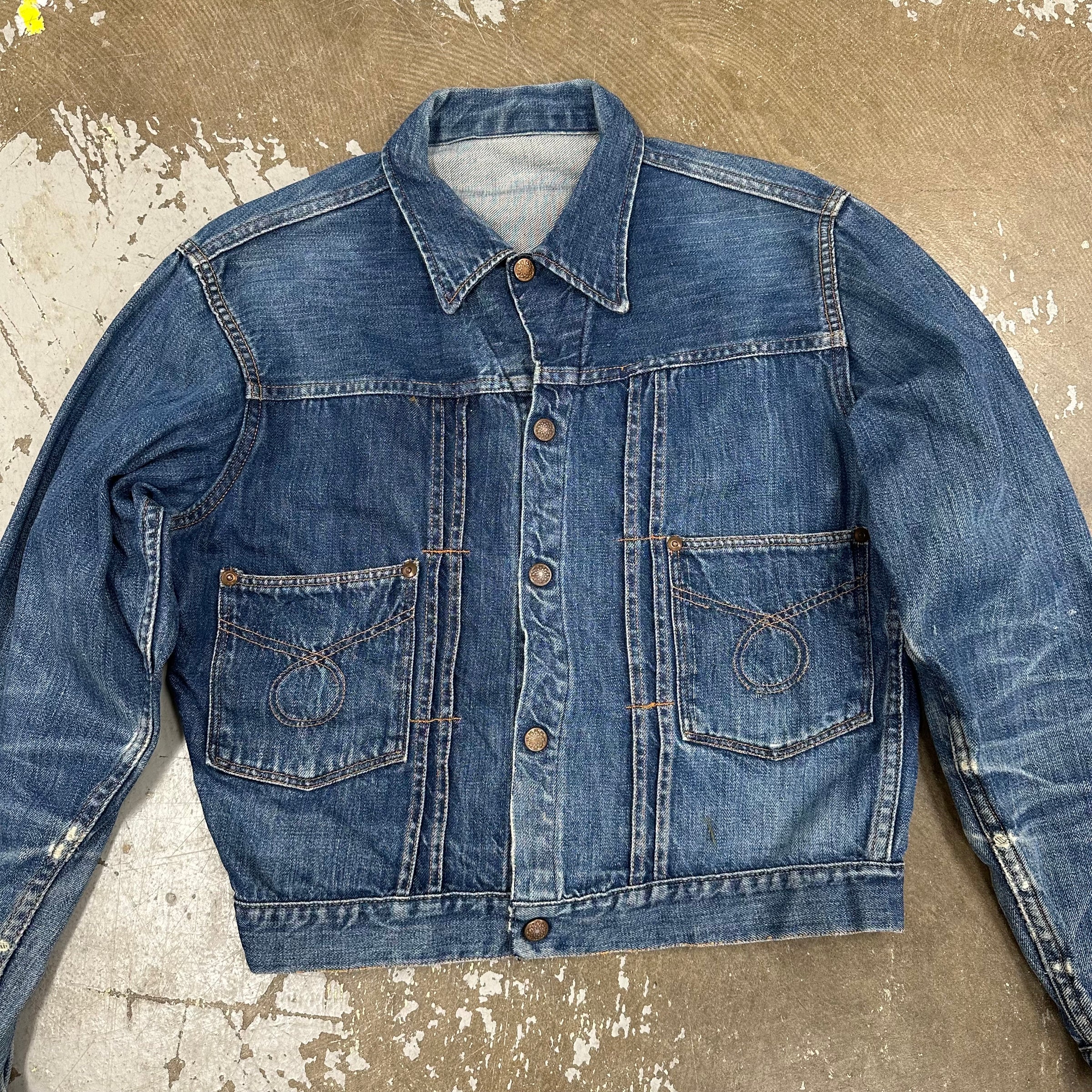 1950’s Montgomery Ward Type 2 Style Pleated Denim Jacket